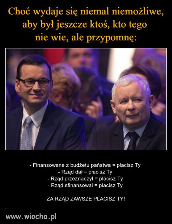 Za wszystkie obietnice przedwyborcze płacą pracujący Polacy wiocha