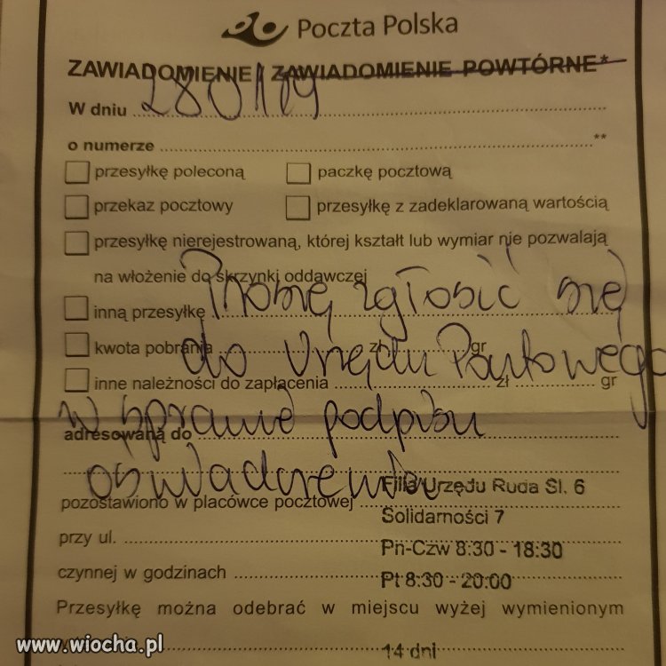 Awizo - wiocha.pl absurd 1563907