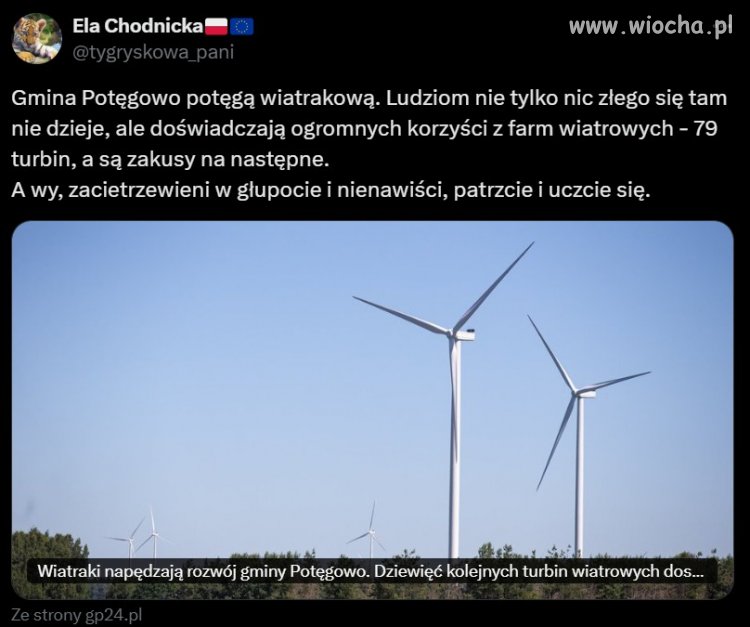 Jarek K nie lubi wiatrakow to i jego wyznawcy mowia nie.