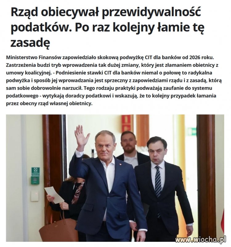 Ciekawe na kogo banki przerzuca podwyzke CITu.